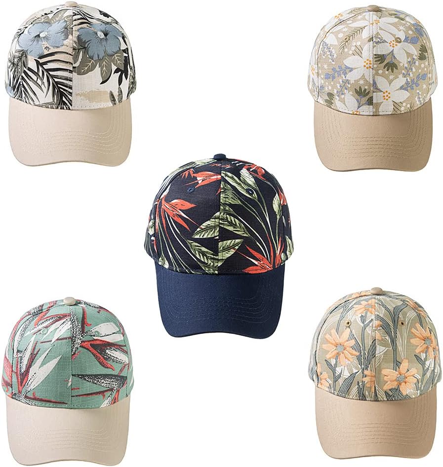 Stylish Adjustable Baseball Cap with Floral Print
