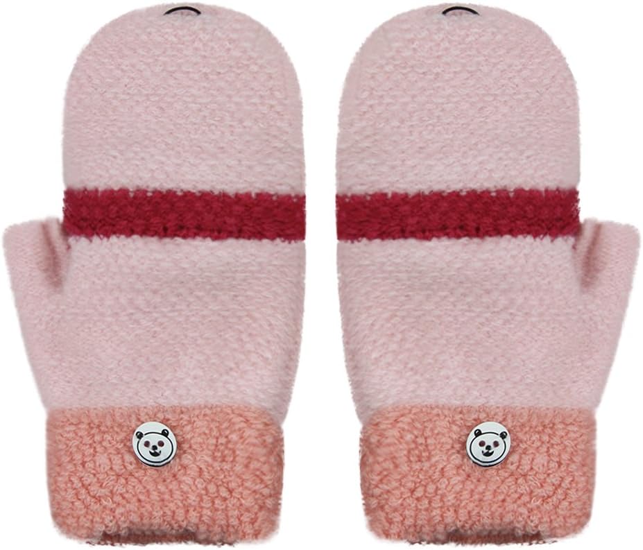 Fun Cartoon Flip Top Gloves for Kids