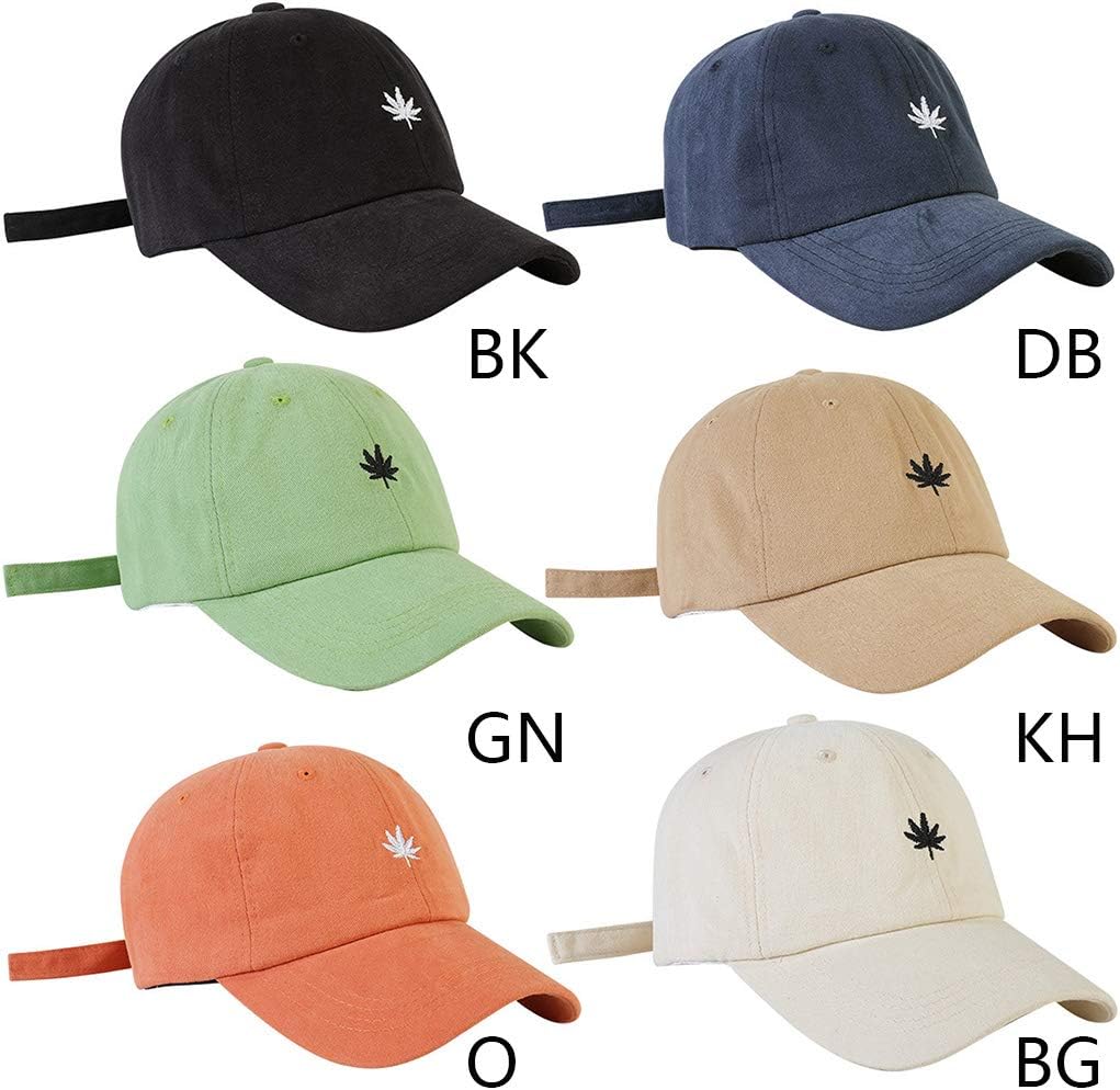 Stylish Sunscreen Cotton Baseball Cap with Embroidered Maple Leaf for Girls