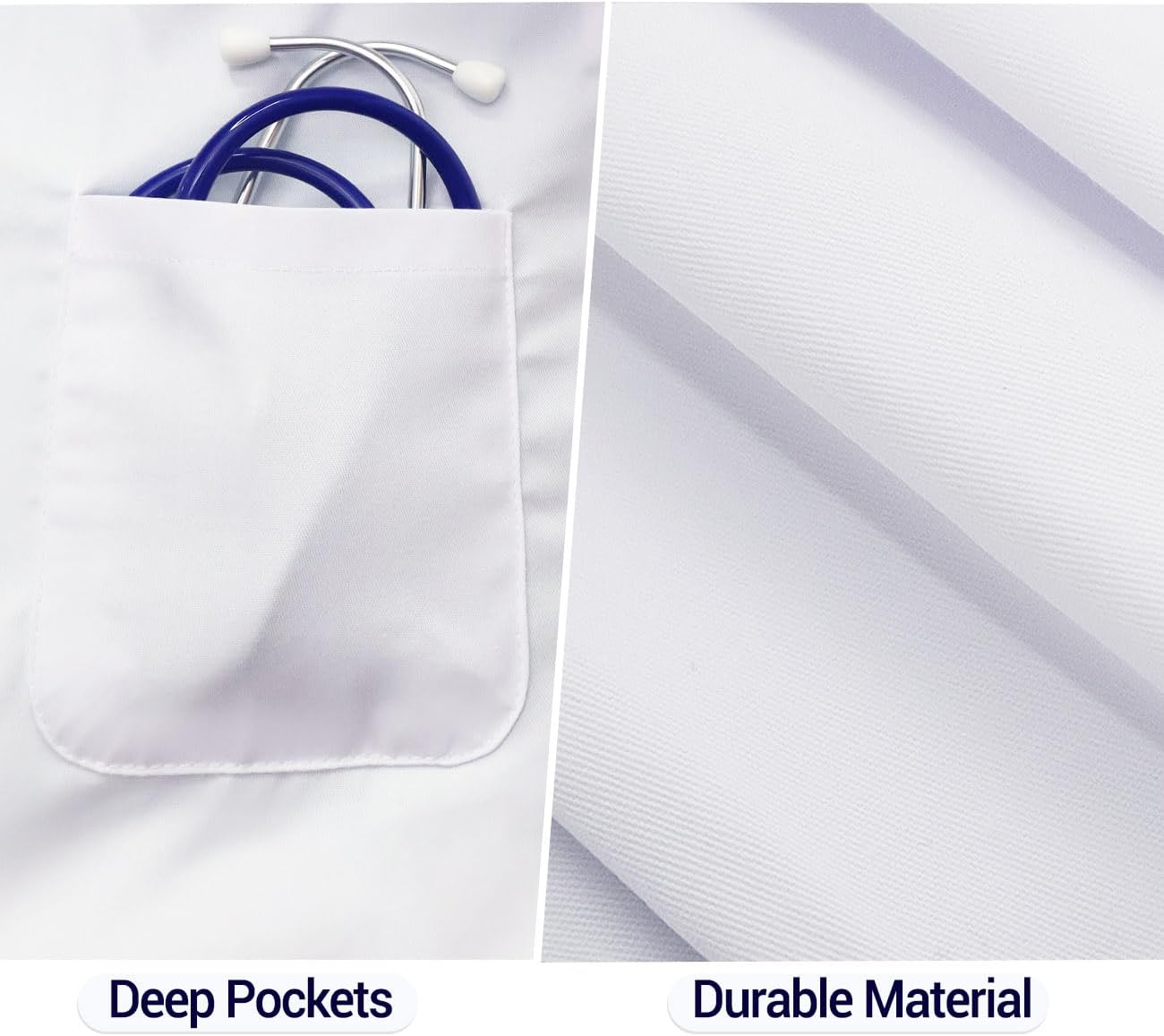 White Doctor Lab Coat for Kids with Stethoscope Costume