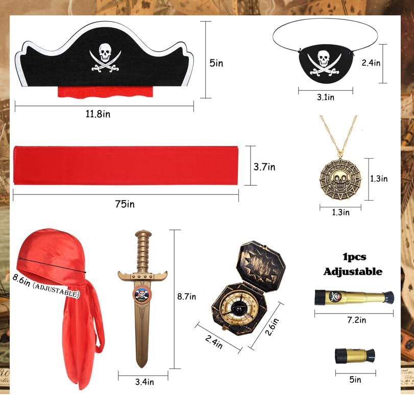 Pirate Kids Costumes Accessories Halloween Party Set