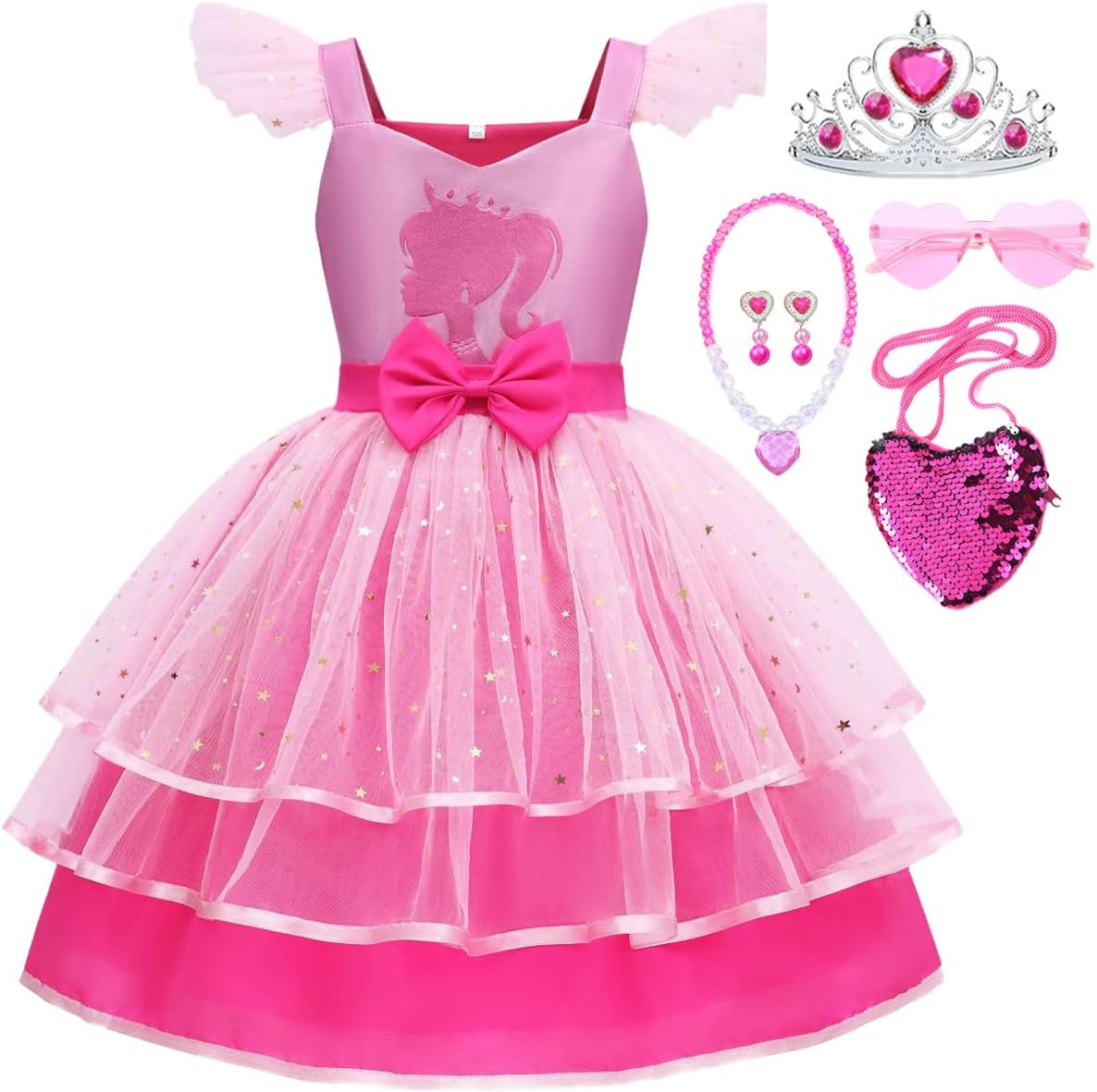 Perfect Girls Pink Cosplay Costume Dress for Halloween