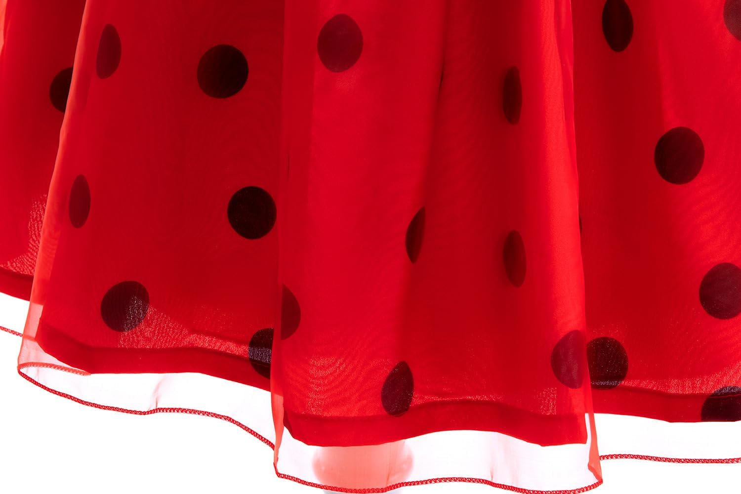 Sgehen Girls Ladybug Costume Puff Sleeve Dress - Halloween Birthday Christmas PartyCostuming Set