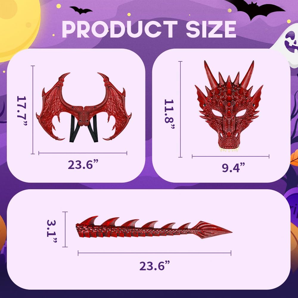 MENGKAO Dragon Costume Kids dinosaur wings set for Halloween