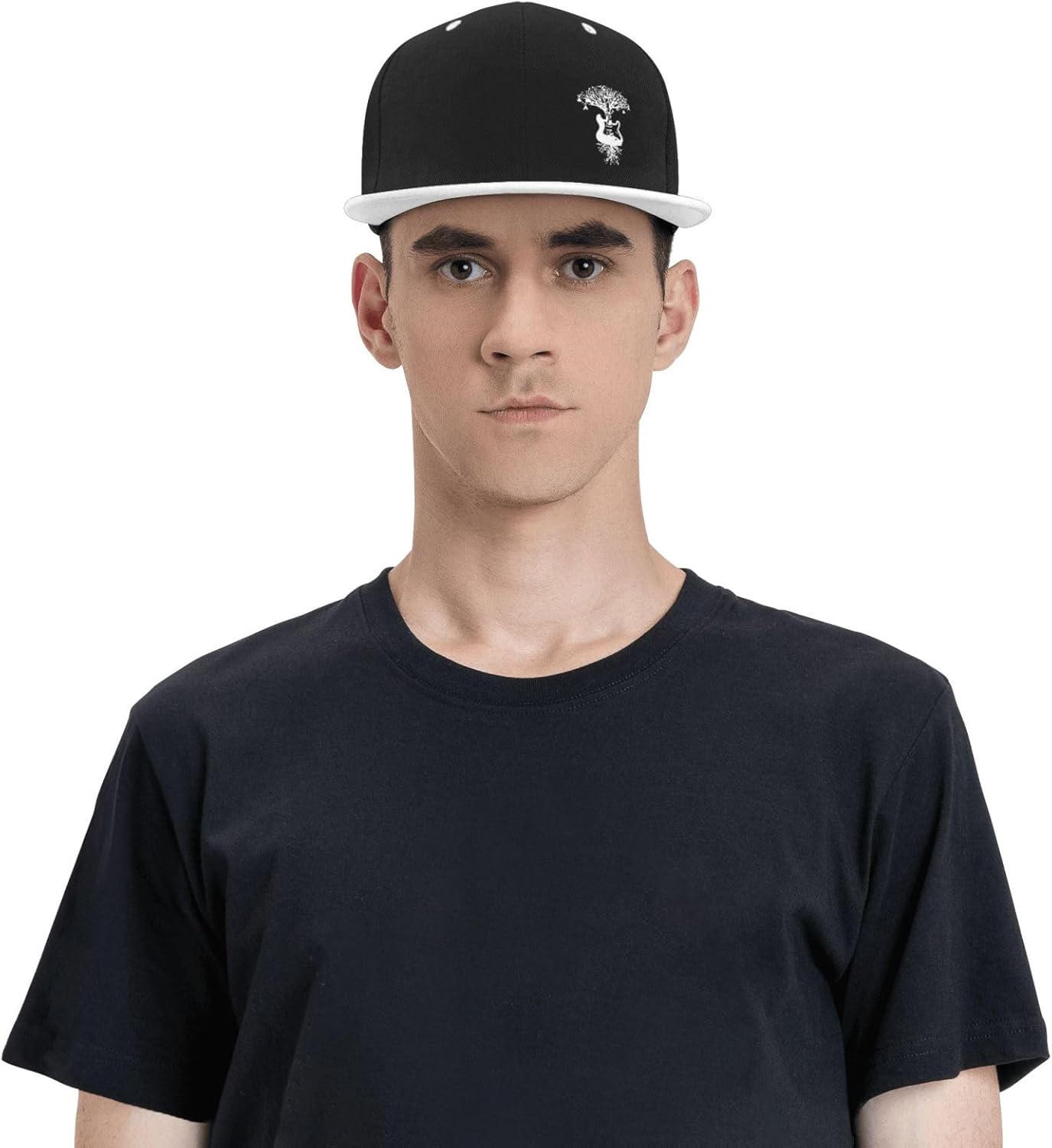 Guitar Tree Graphic Baseball Cap - Unisex White