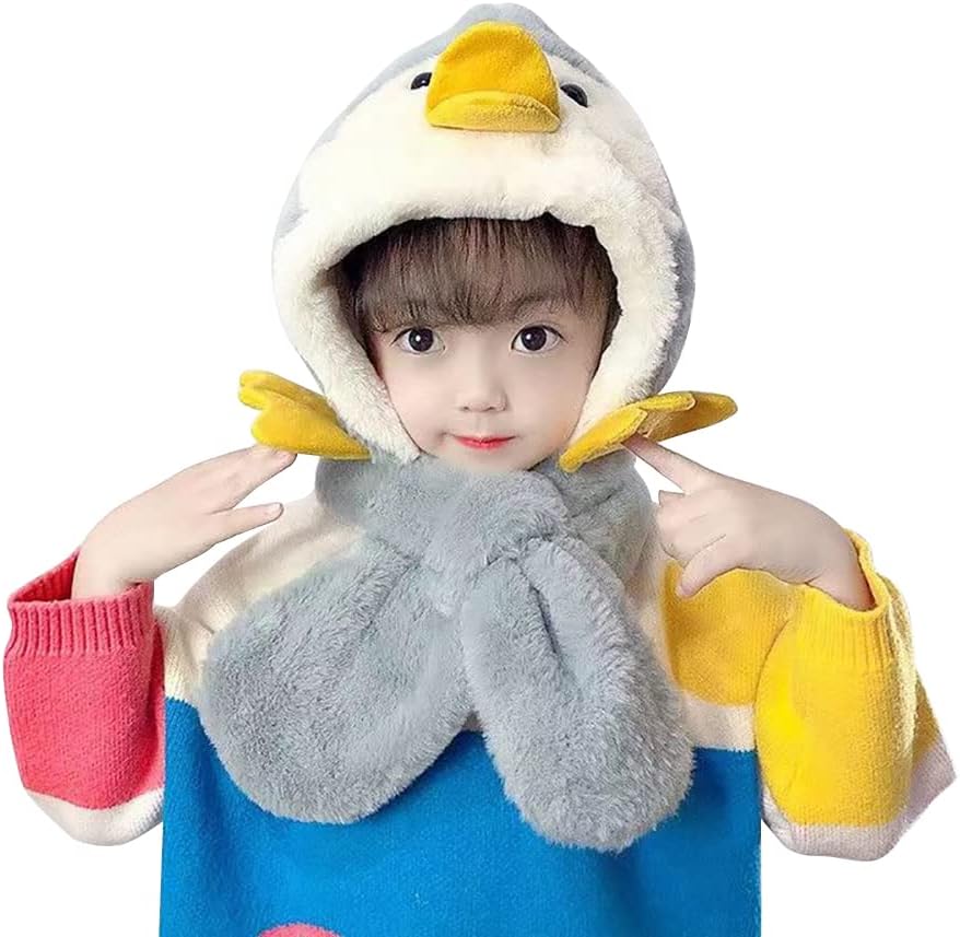 Ztexkee Cartoon Duck Winter Hats Scarves Set for Kids