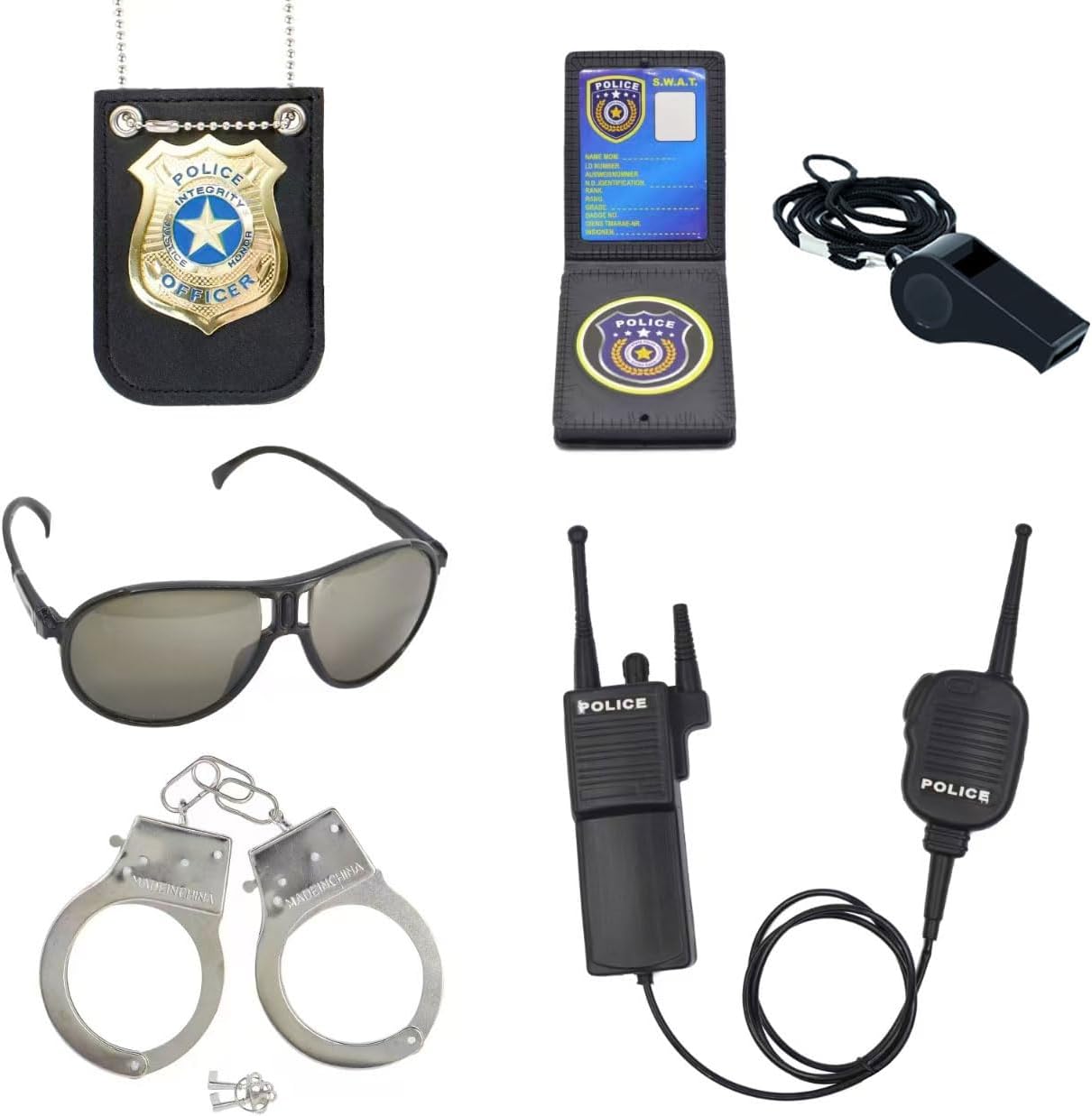QPCOS Police Costume for Kids - Halloween and Role Play Set
