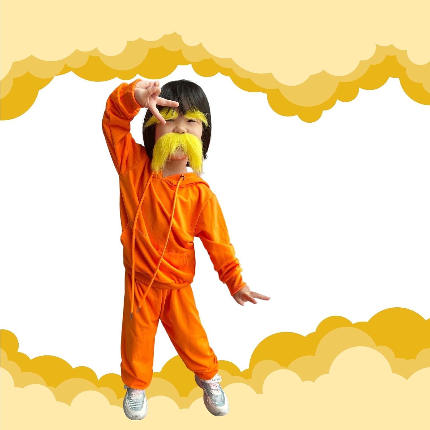 Mustache Eyebrow Halloween Costume for Kids Jolly Mustache Sweatsuit Party Accessory