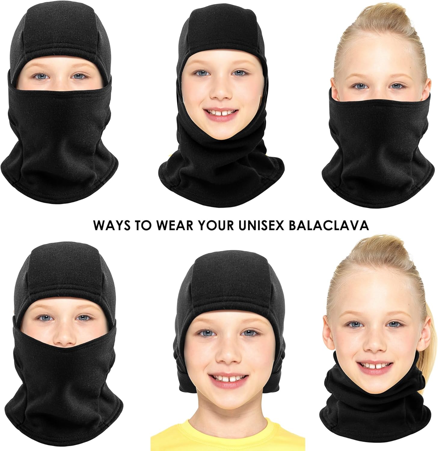 ZUMULIAN Ski Mask Balaclava for Kids Cold Weather Warm 2 Packs