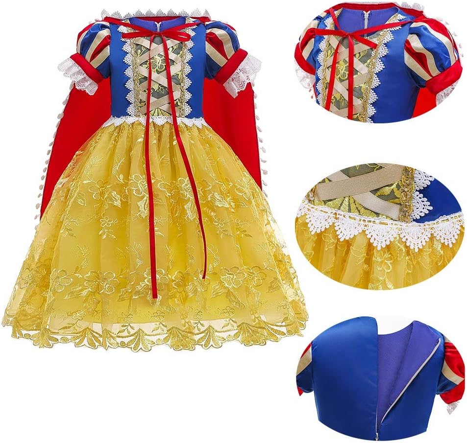 Princess Snow White Costume Set Dress - Halloween Perfect Choice