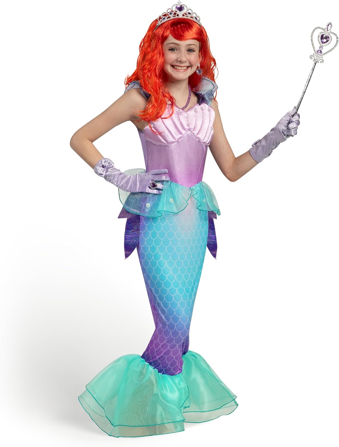Halloween Mermaid Princess Costume for Girls 4-6