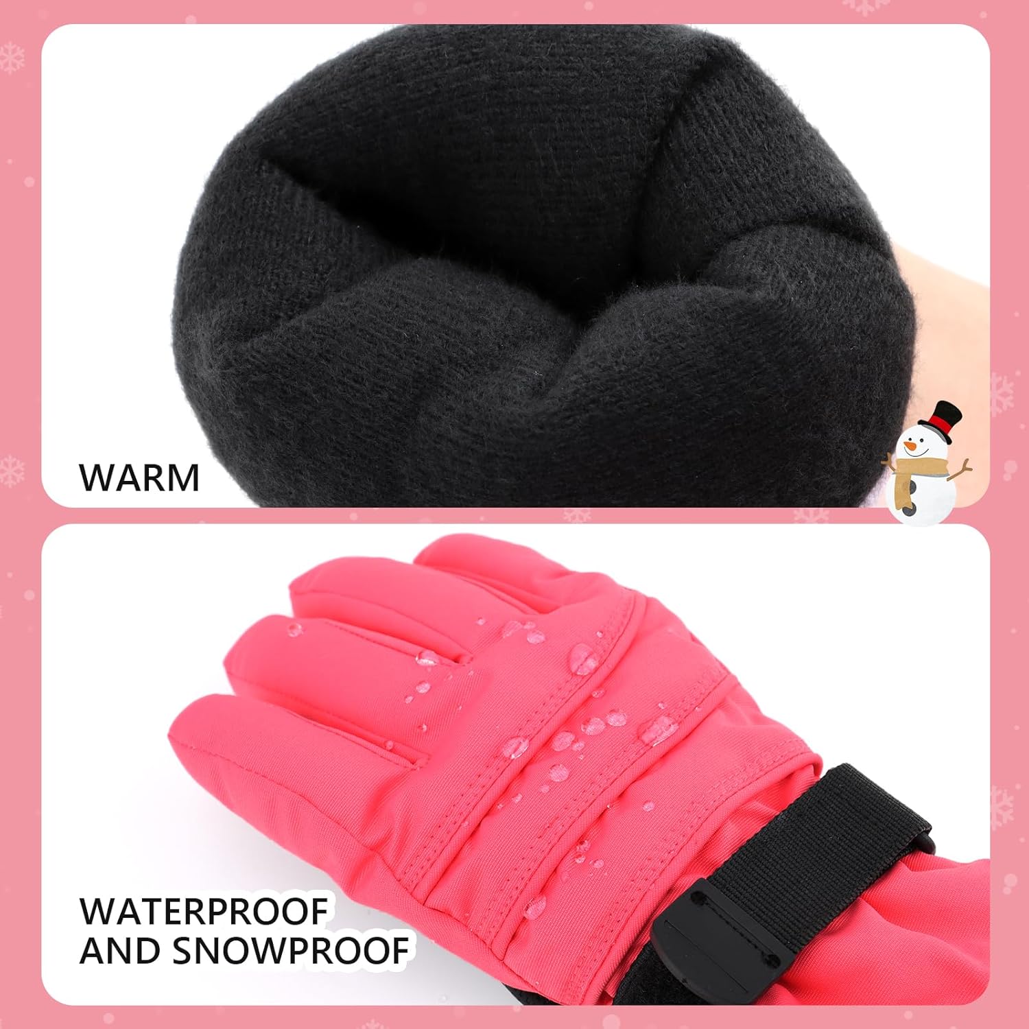 Duoyeree Kids Waterproof Ski Gloves Warm Durable and Stylish for Winter