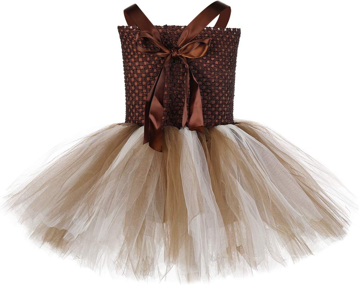 Cute Halloween Reindeer Costume for Girls 1-10Y with Fun Headband