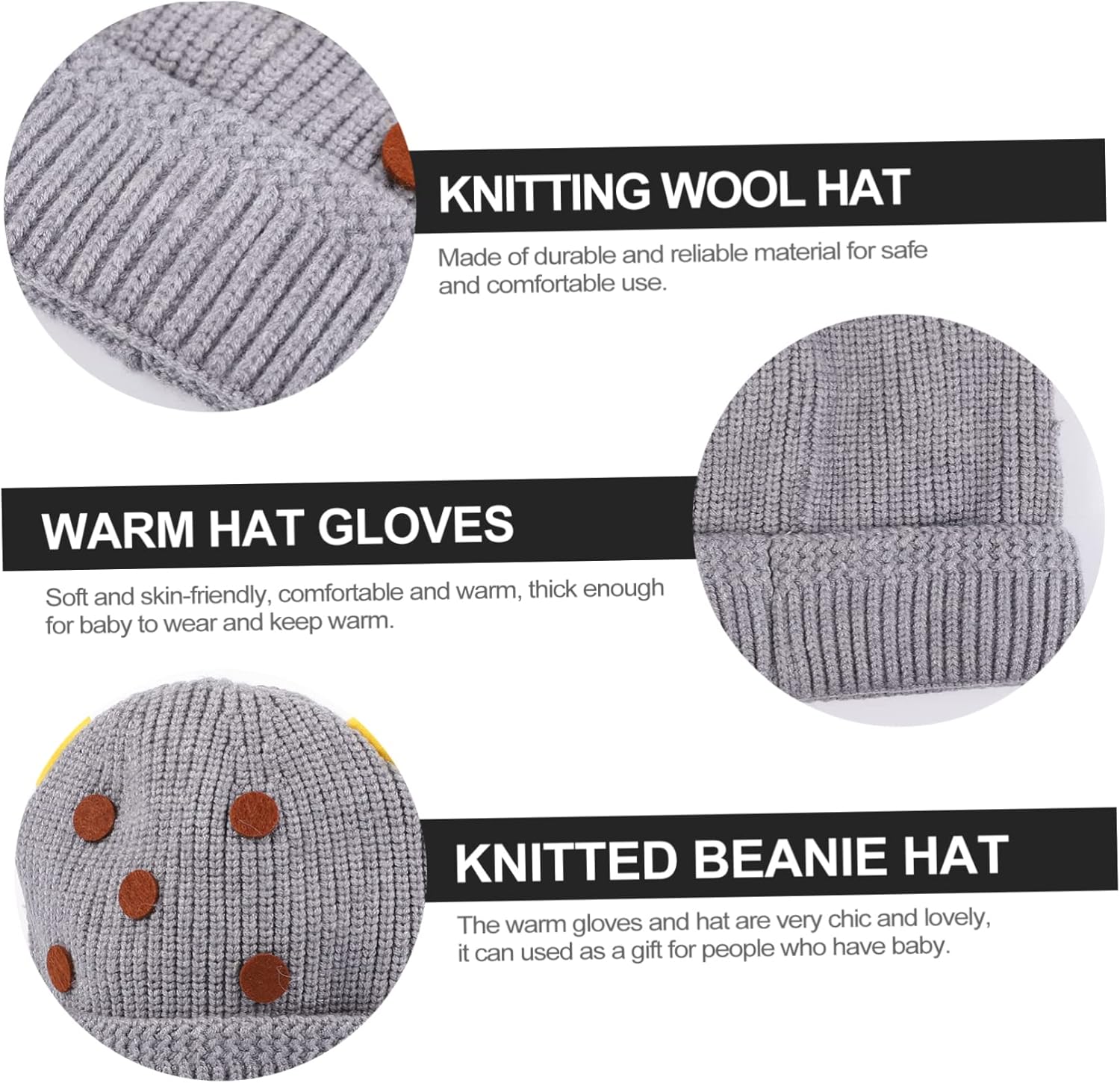 Warm wool beanie for toddlers