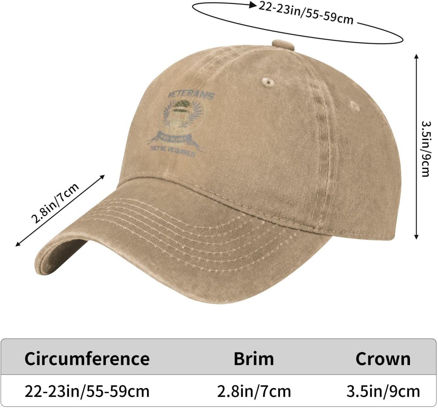 Veterans Day Baseball Cap for Men Women Adjustable Washed Cotton