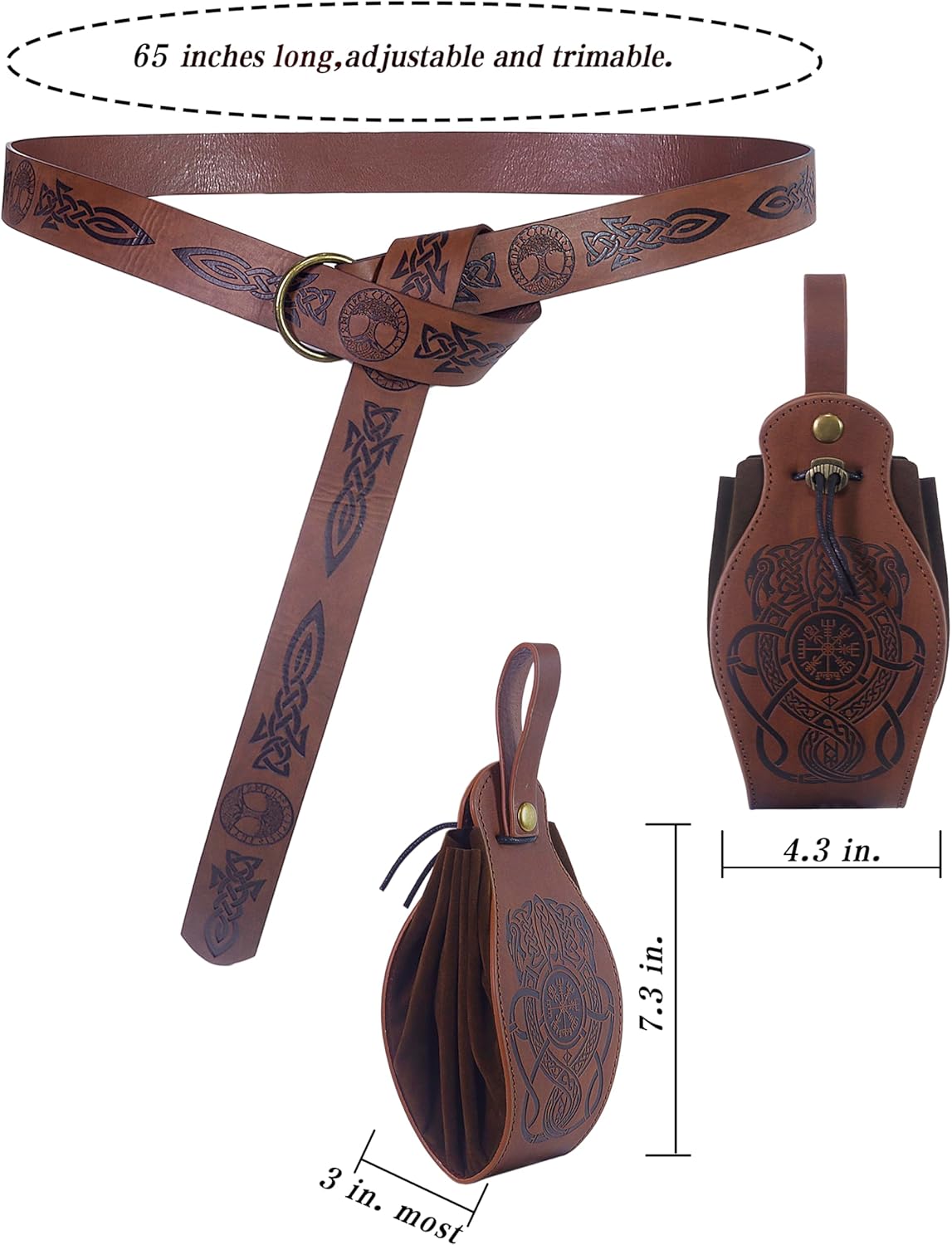Medieval Kids Pirate Viking Costume - 5-Piece Set for 4-12 Years