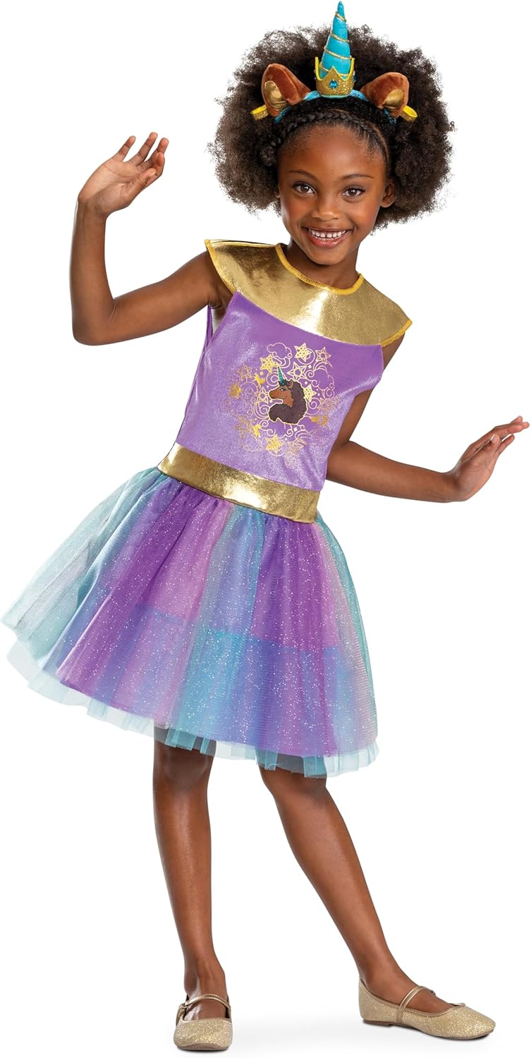 Disguise Girls Afro Unicorn Halloween Costume with Headband