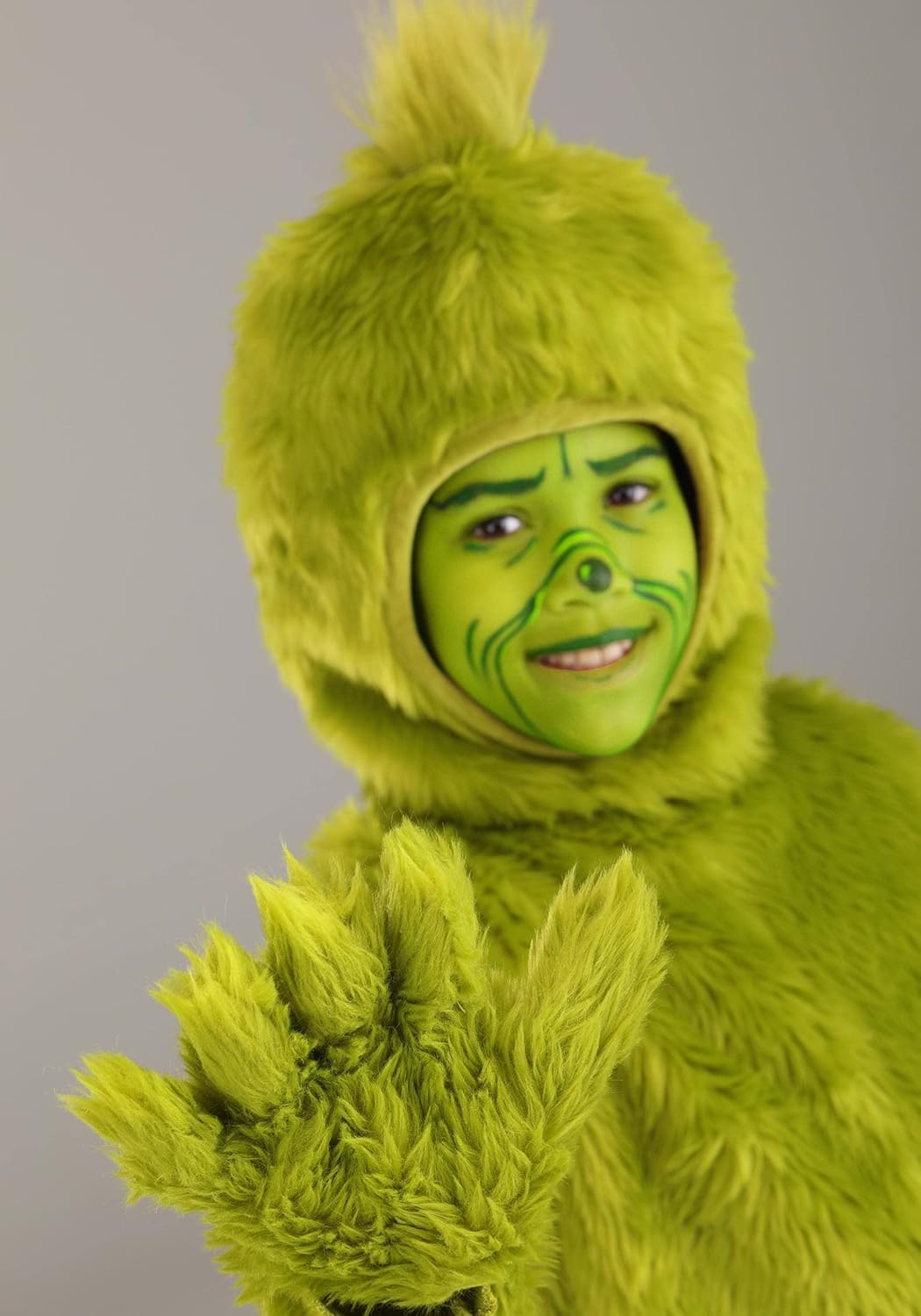 Perfect Dr Seuss The Grinch Costume Open Face Faux Fur