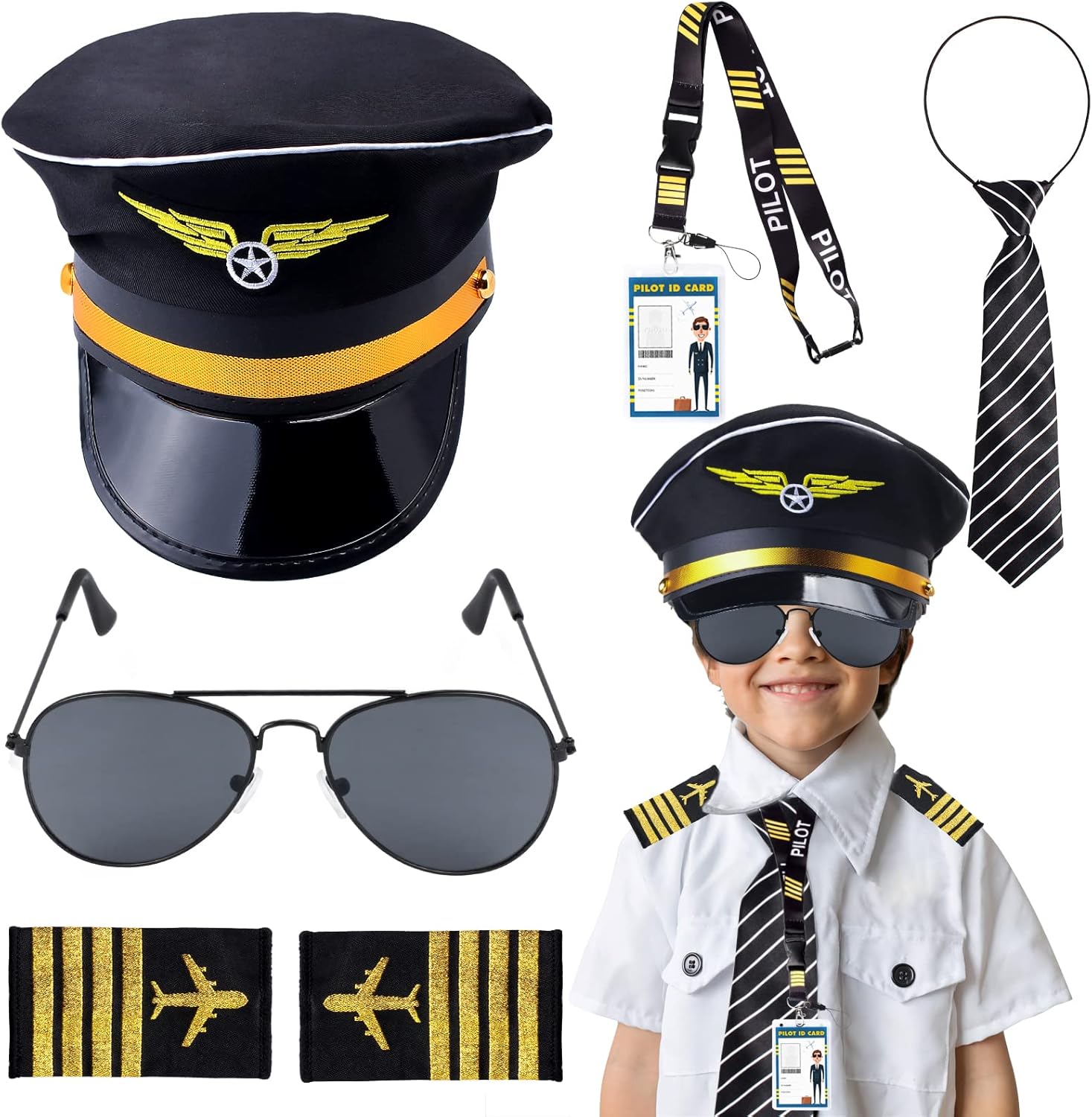 Kids Pilot Costume Accessories Set