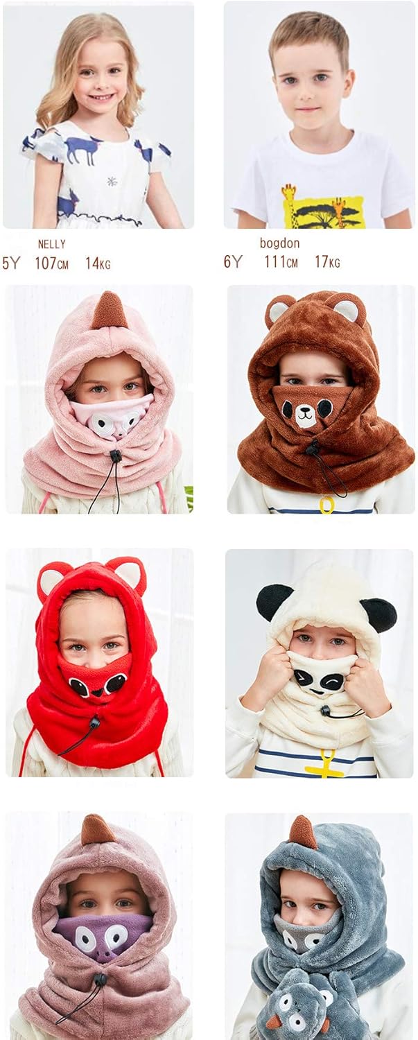 DC Supernice Balaclava Winter Hat Cute Dinosaur Kids Beanie for 2-12