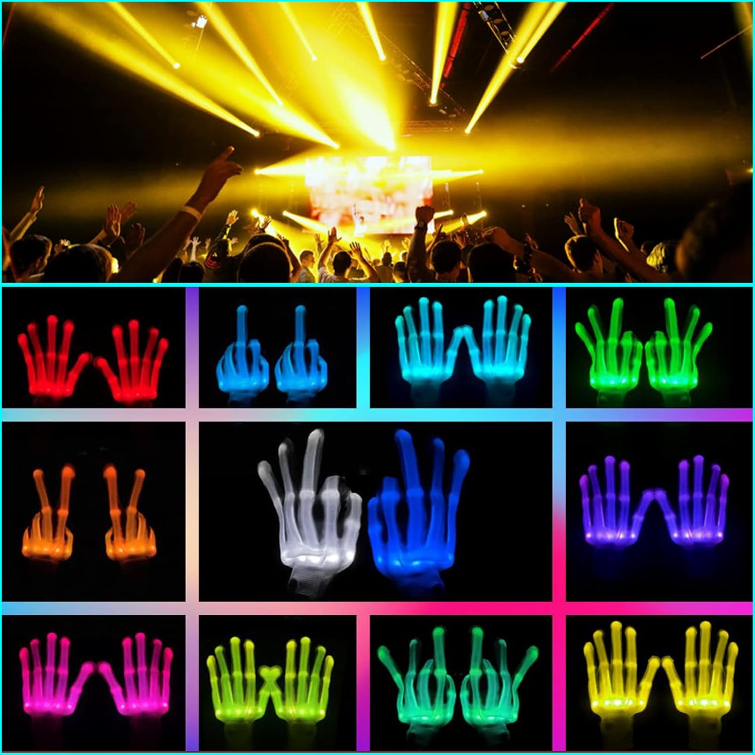 Colorful LED Gloves for Kids