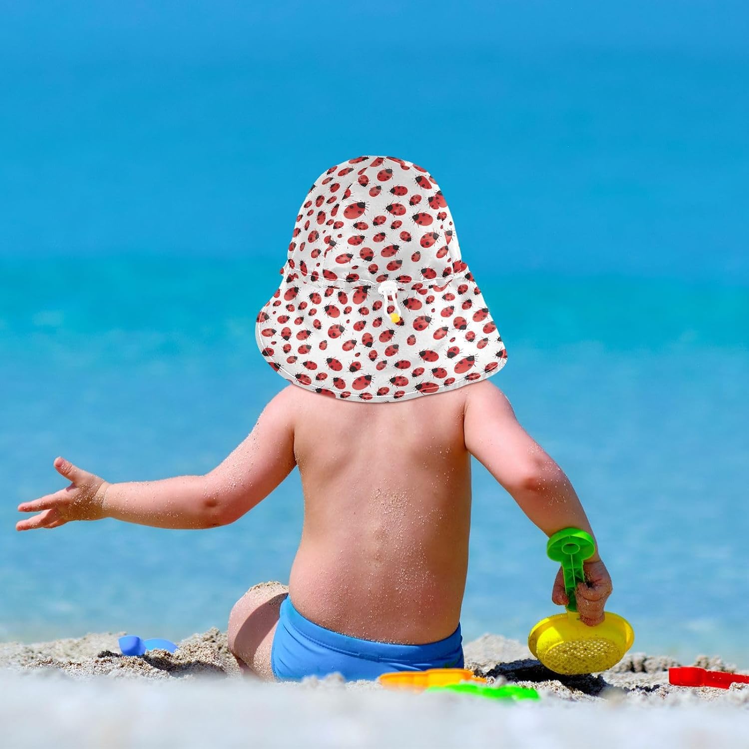 Sun Protection Baby Hat Red Ladybug