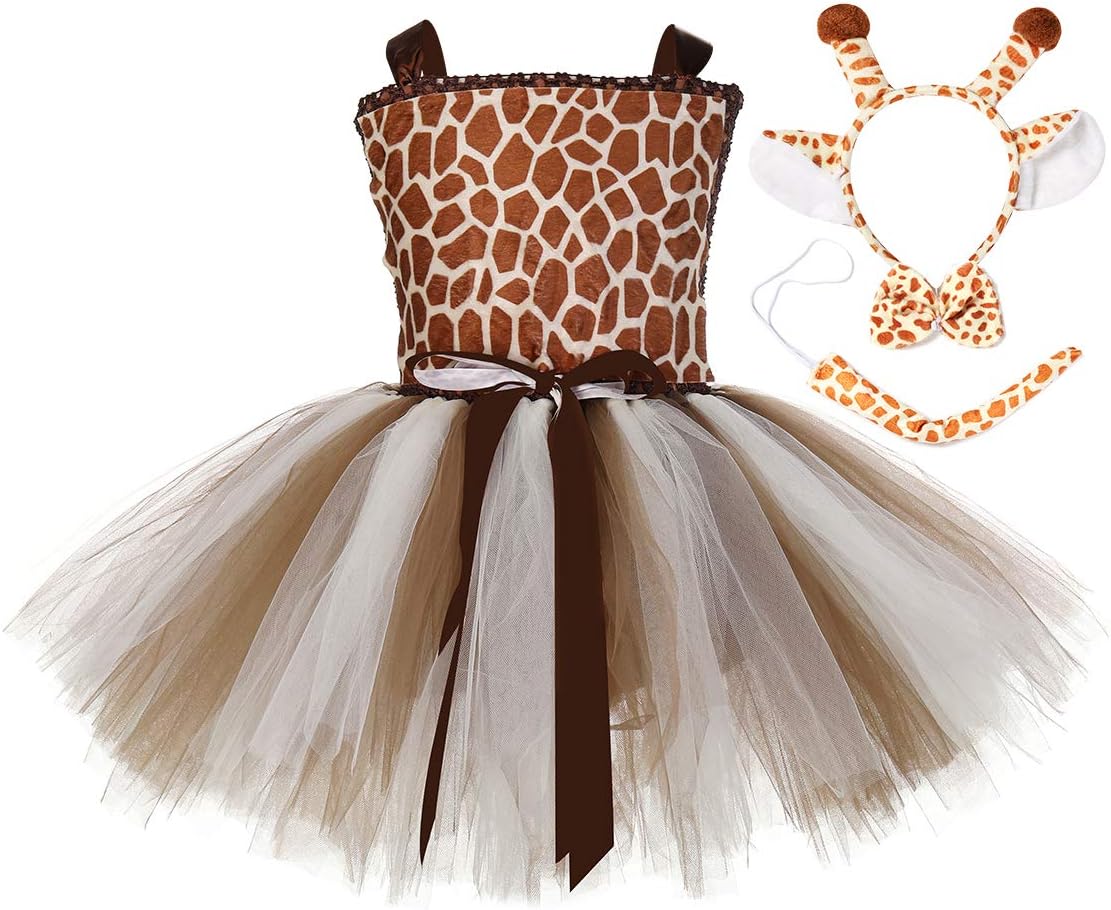 Cute Halloween Reindeer Costume for Girls 1-10Y with Fun Headband