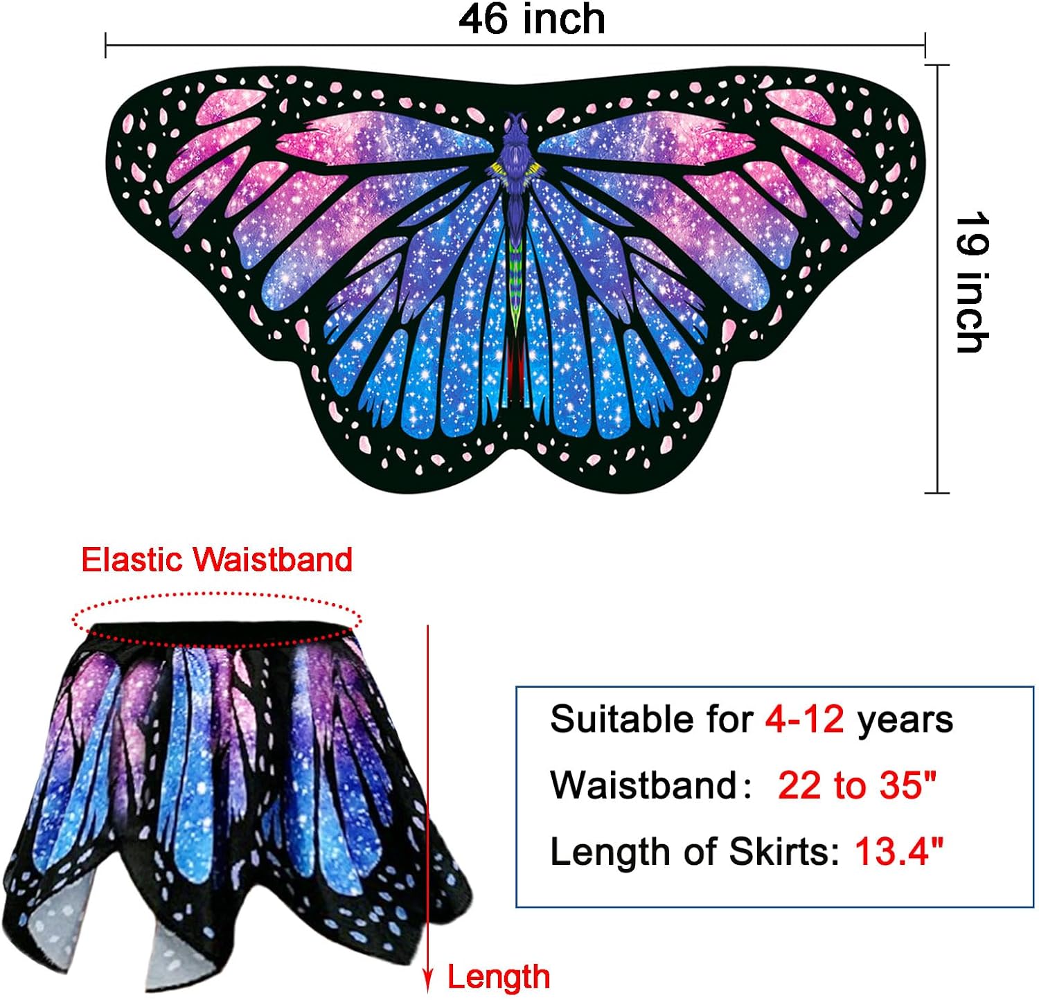 Yamisan Butterfly Wings Costumes for Girls
