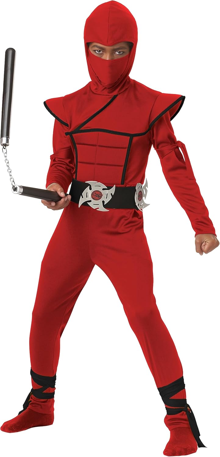 Boys Red Stealth Ninja Costume Small - Adventure Fit