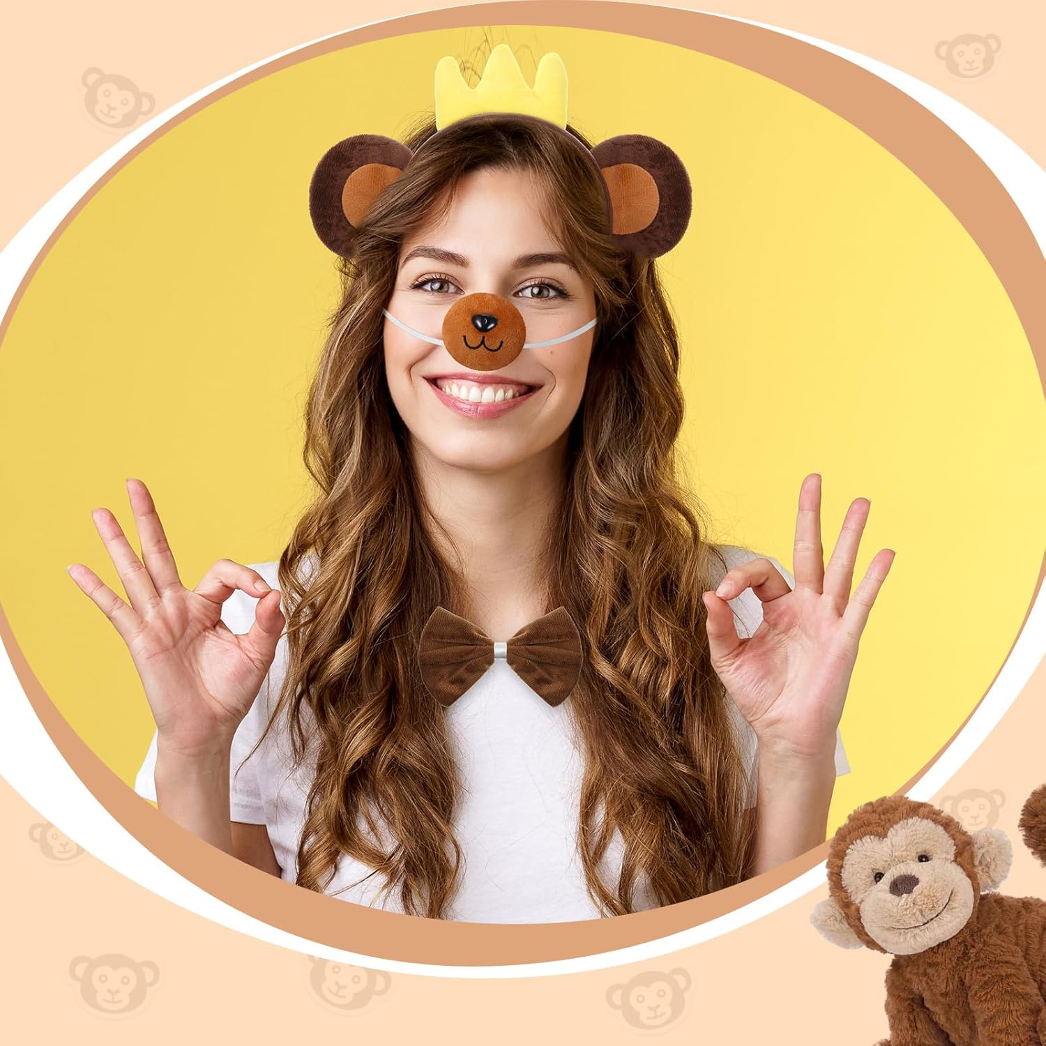 Maiteenly Halloween Monkey Accessories Set for Kids and Men