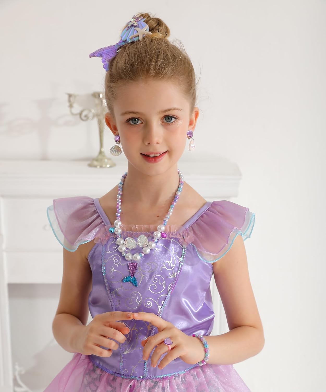 Little Girls Princess Mermaid Costume Dress Up Set