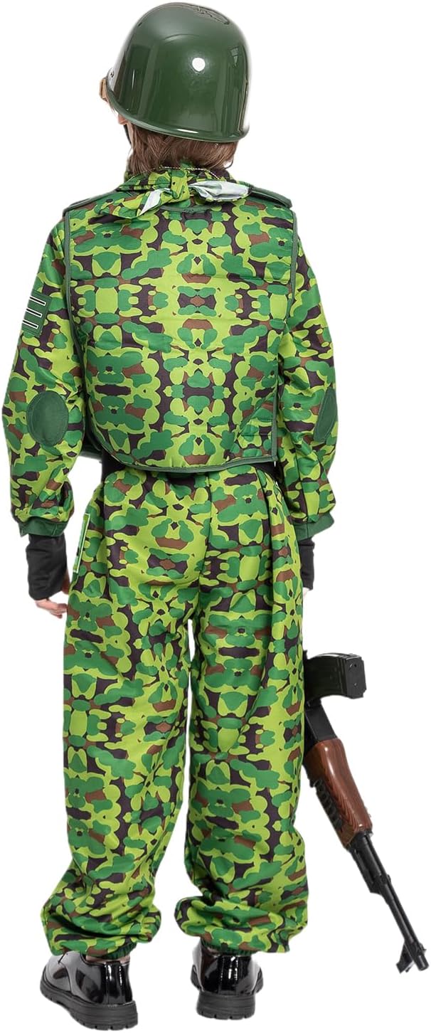 JAZGROM Military Soldier Kids Halloween Costume for Boys Size Chart