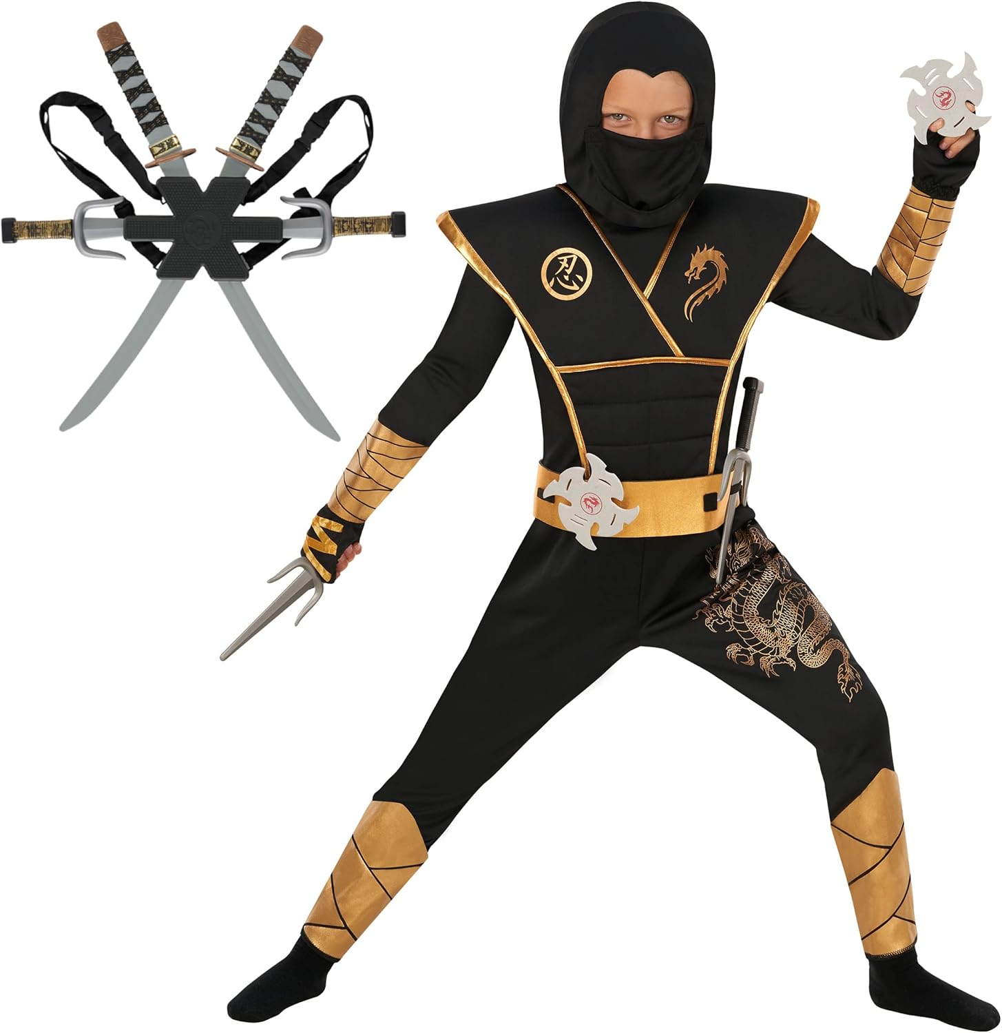 Morph Deluxe Ninja Costume for Kids Boys Set with Accessories