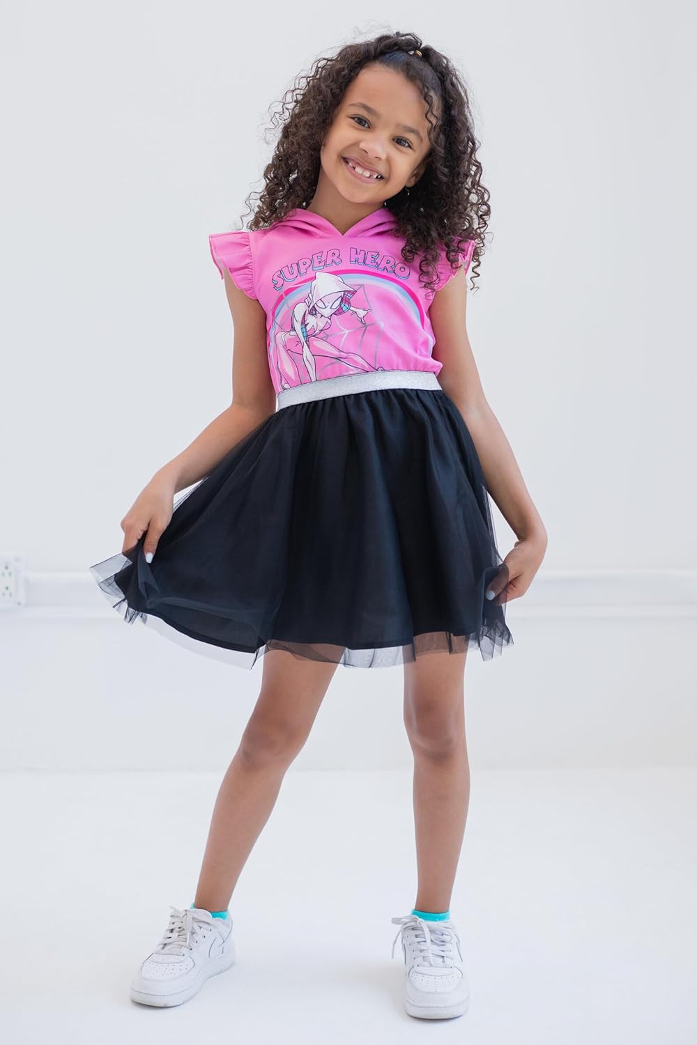 Marvel Spider-Gwen Spider Mesh Dress Pink