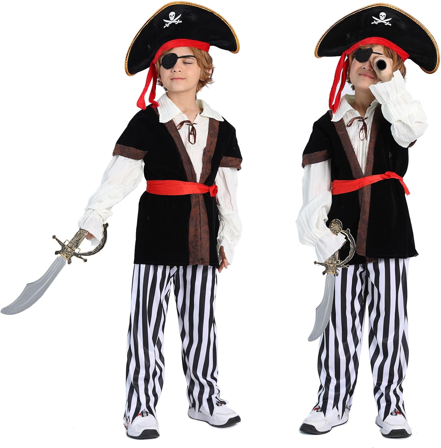 TOGROP Pirate Kids Costume Set 3-12 yrs