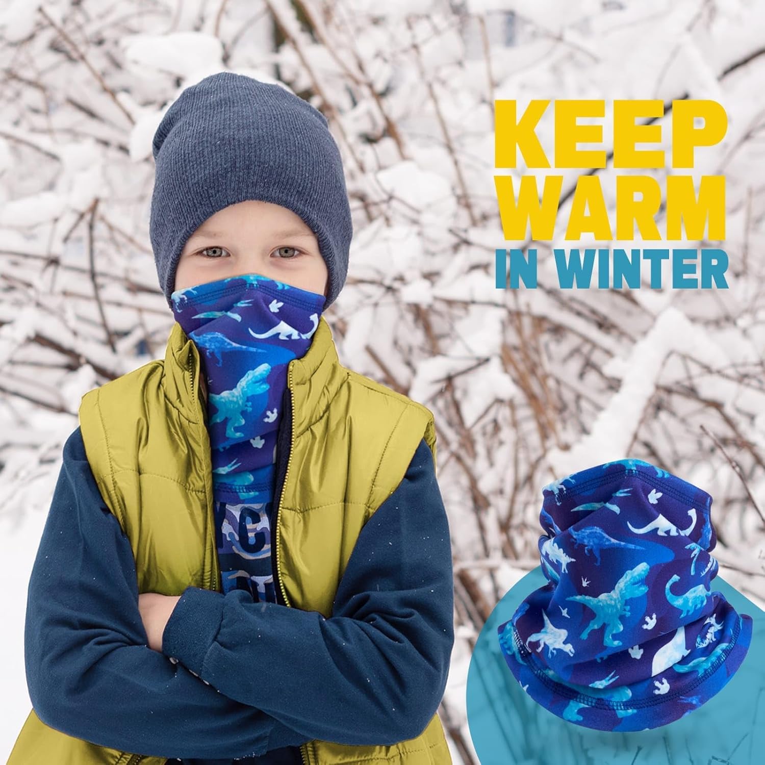 Kids Ski Mask Winter Fleece Neighborhood Heads