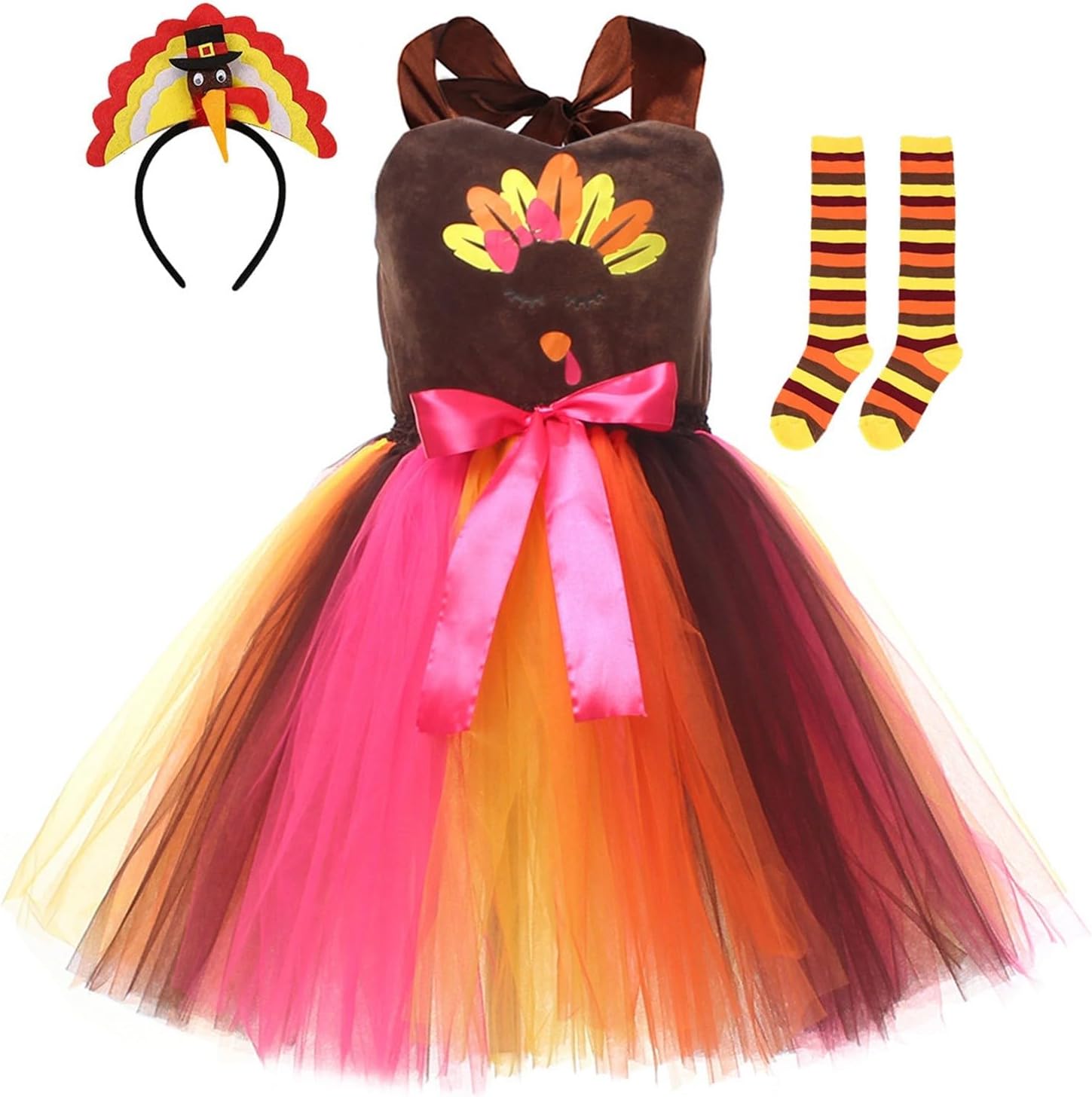 Comfortable Stylish Kids Thanksgiving turkey Girls Costume