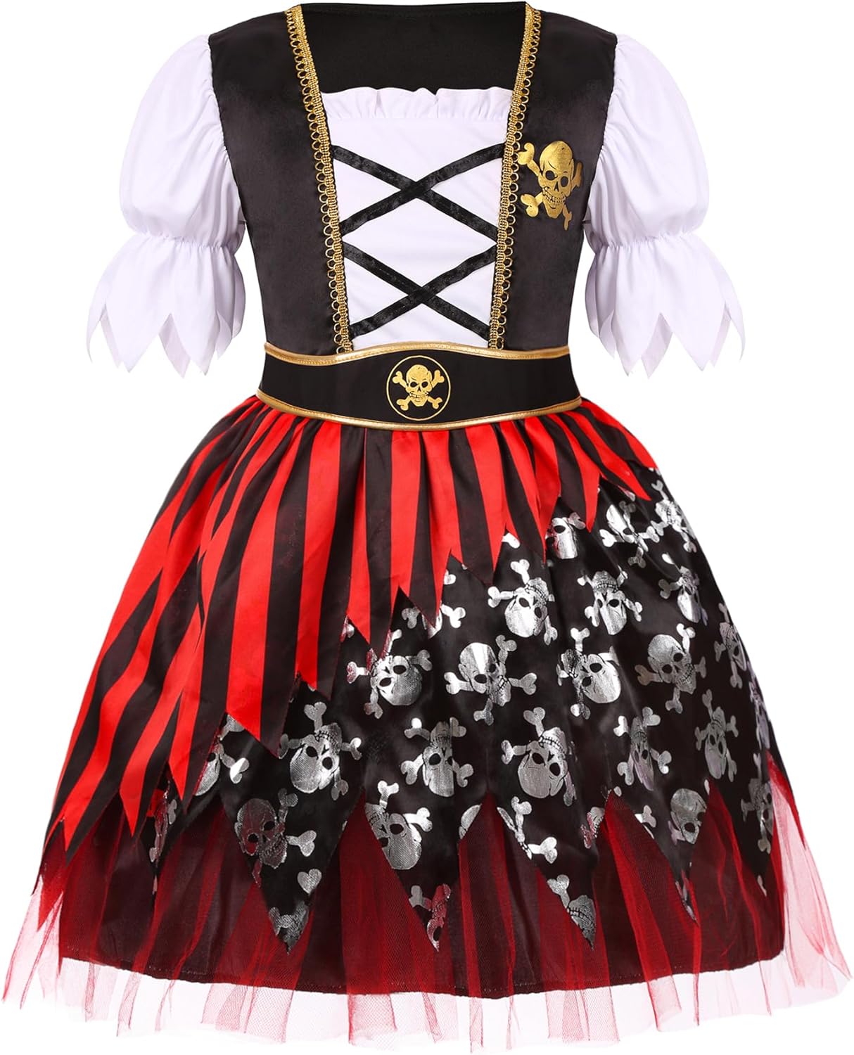Kids Pirate Costume Girls DeluxeBuccaneer Princess Costume Dress Set for Halloween Party