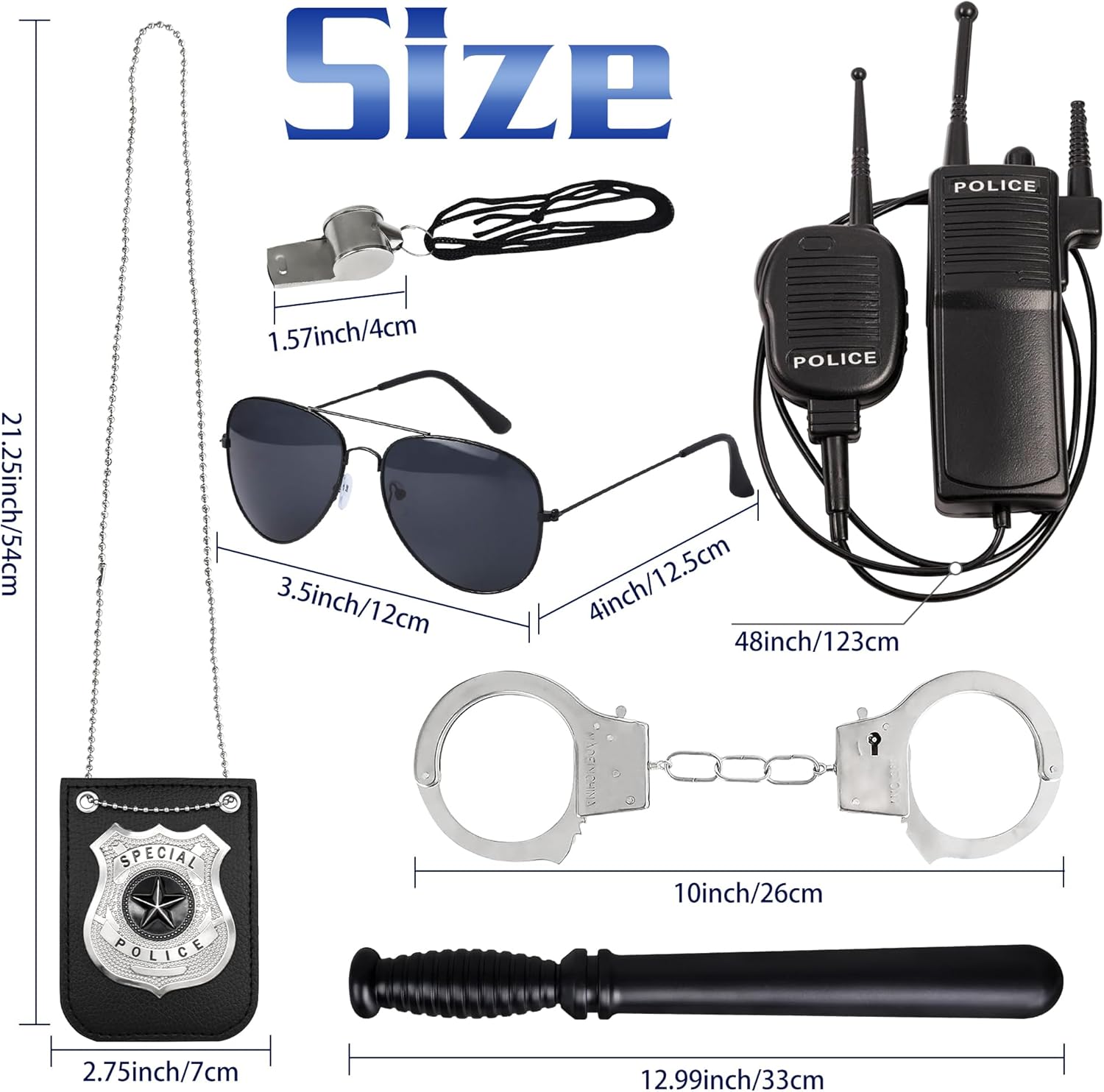 Police Costume Accessories for Kids Role-Play Essential