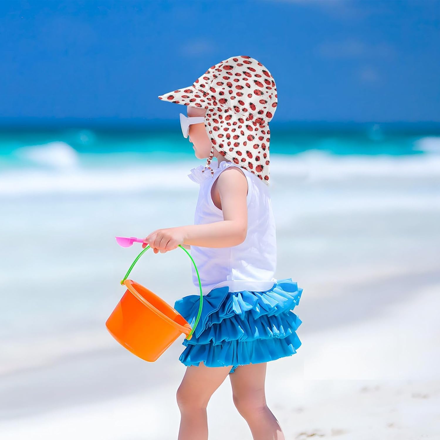 Sun Protection Baby Hat Red Ladybug