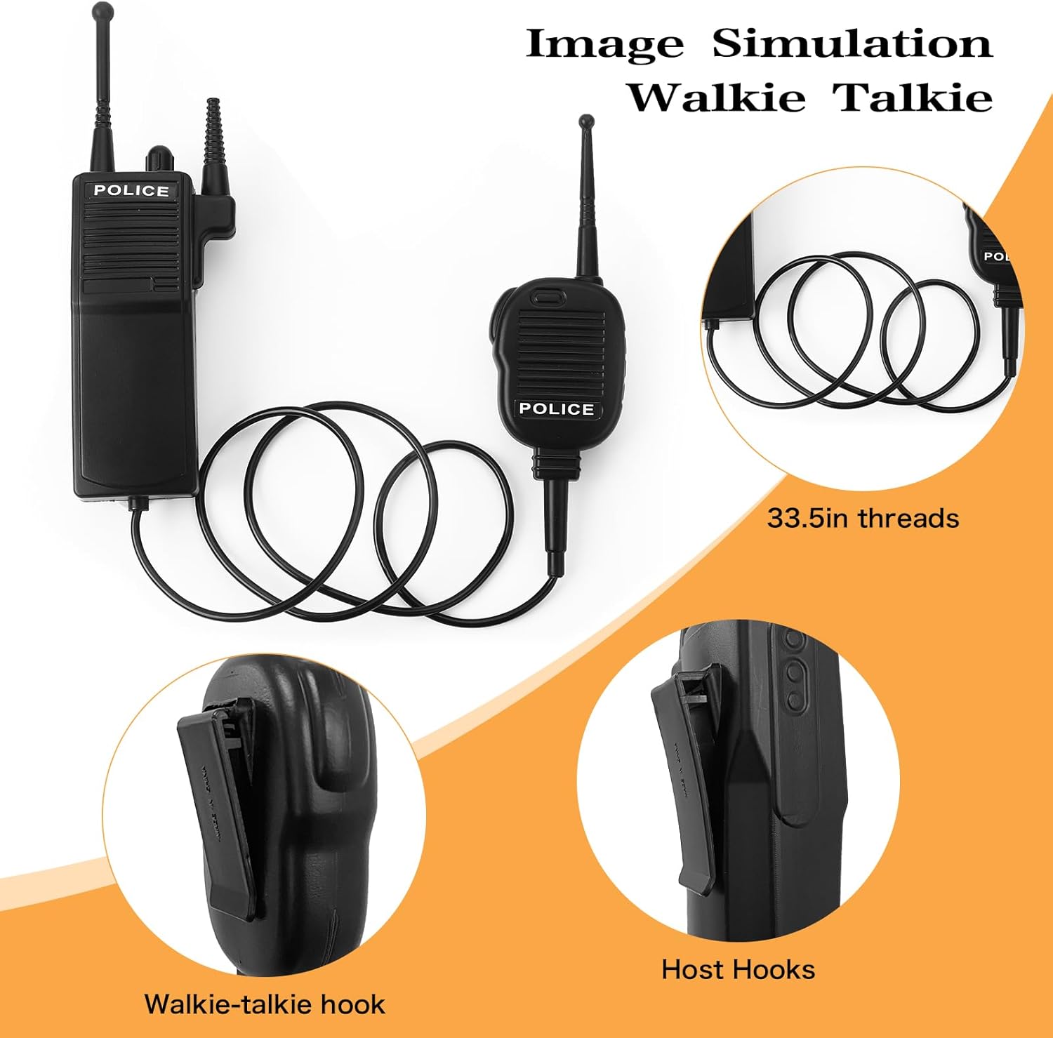 Adjustable Police Costume Accessories Set for Men Women