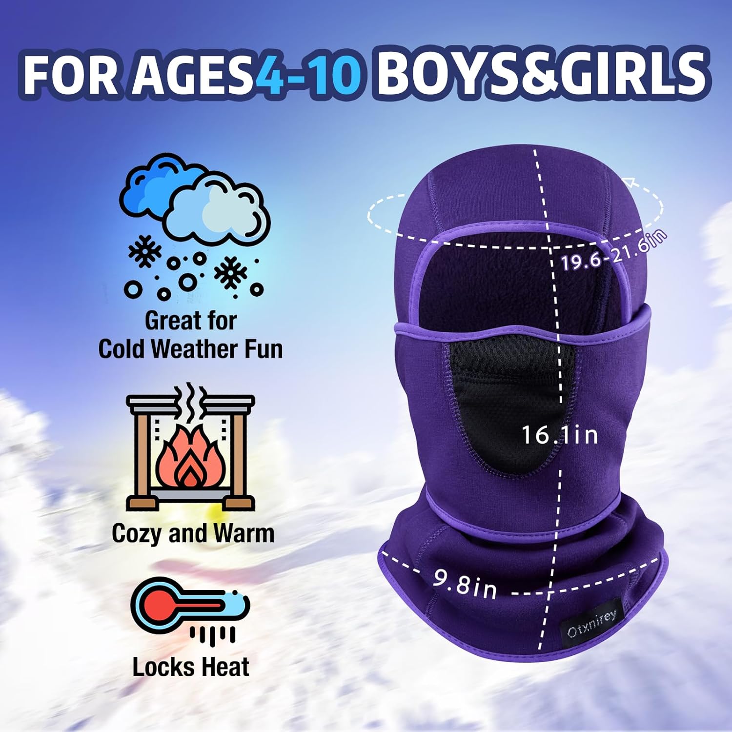 Warm Balaclava Ski Mask for Kids Windproof Comfortable