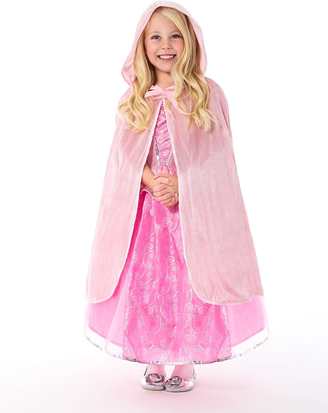 Little Adventures Pink Cloak Girls Costume - Machine Washable Play Party Set