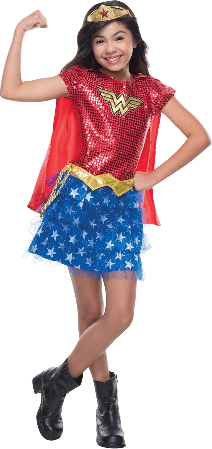 Wonder Woman Sequin Costume Dress for Kids