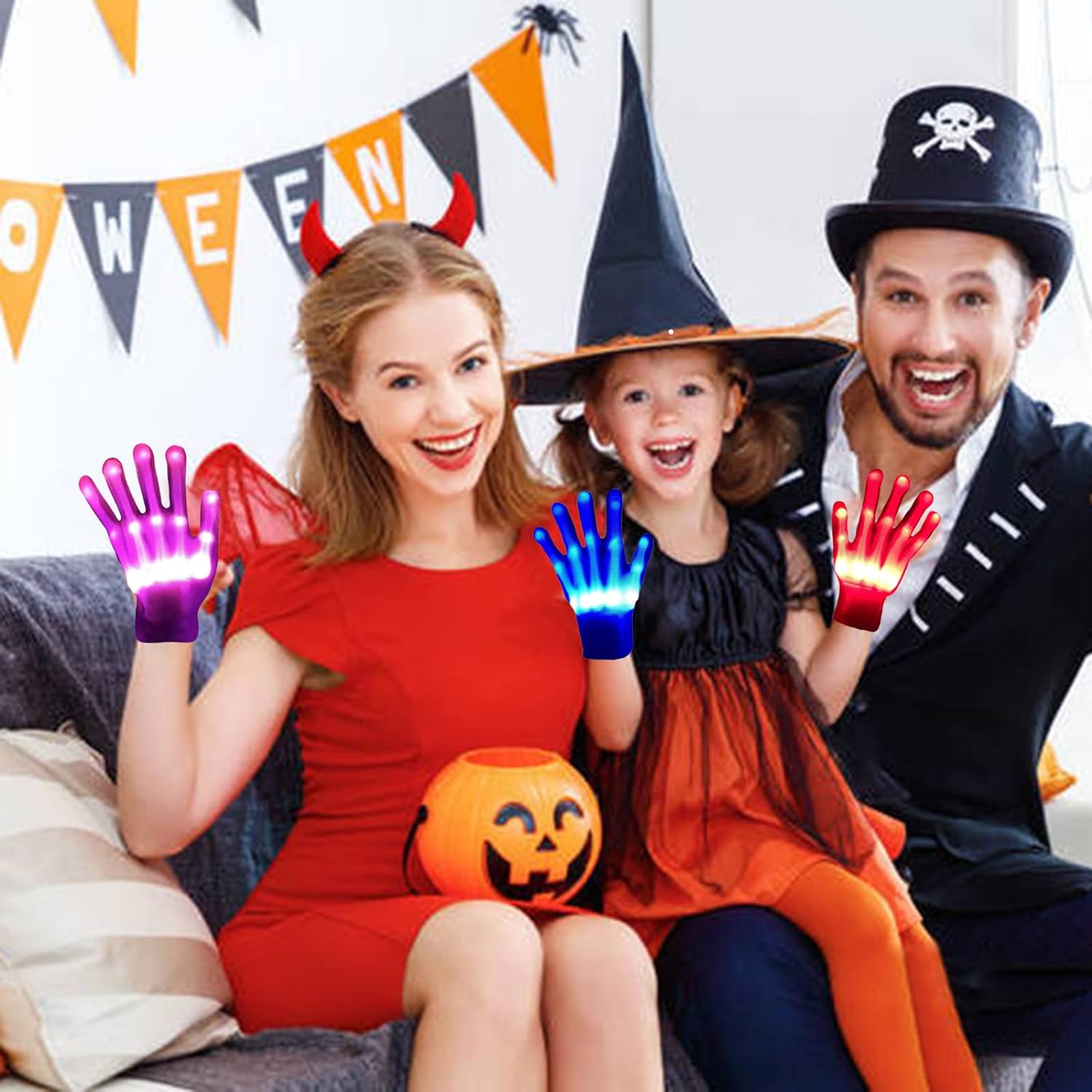 Colorful LED Gloves for Kids