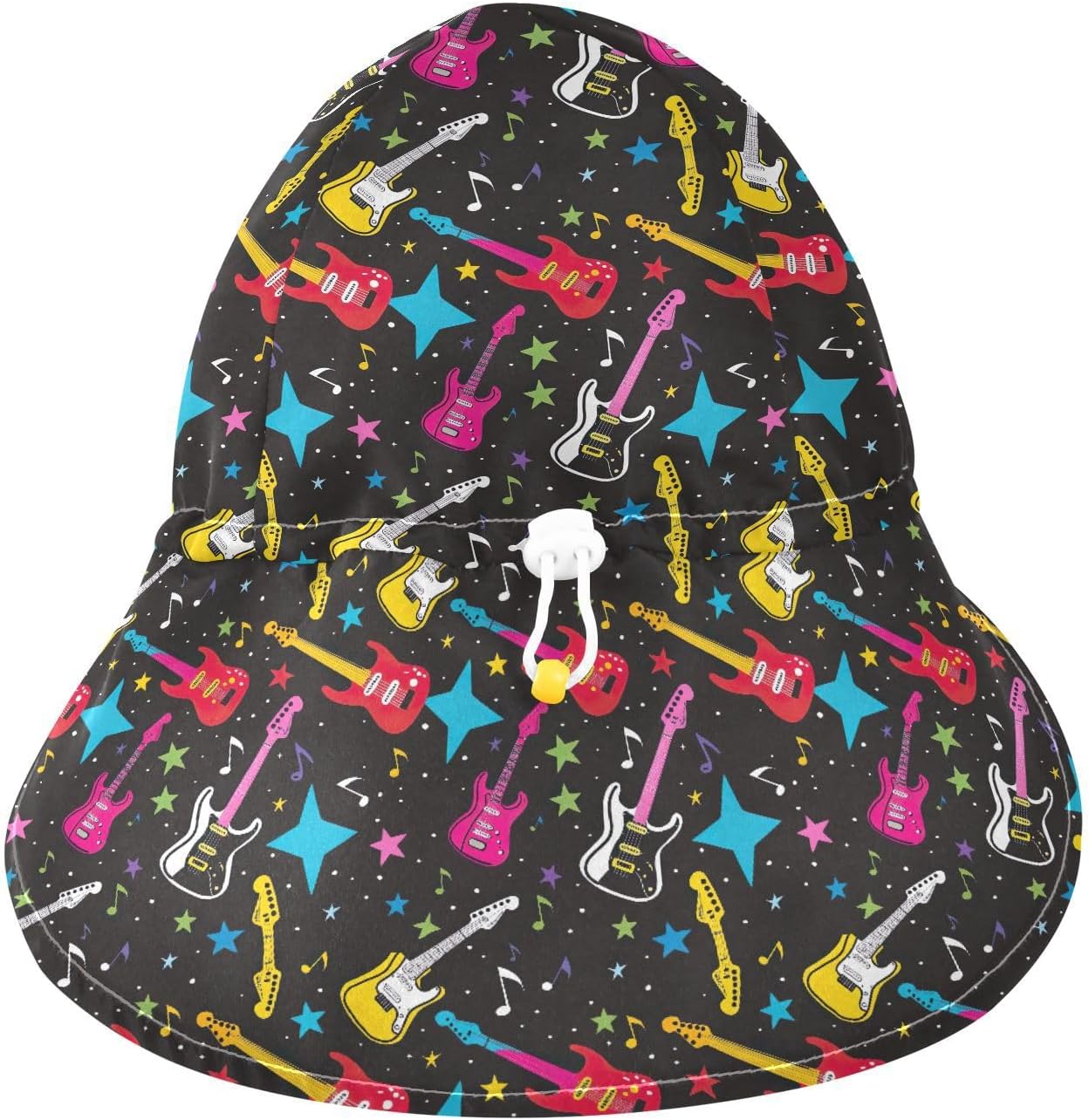 AMmao Colorful Guitar Stars Toddler Beach Sun Hat