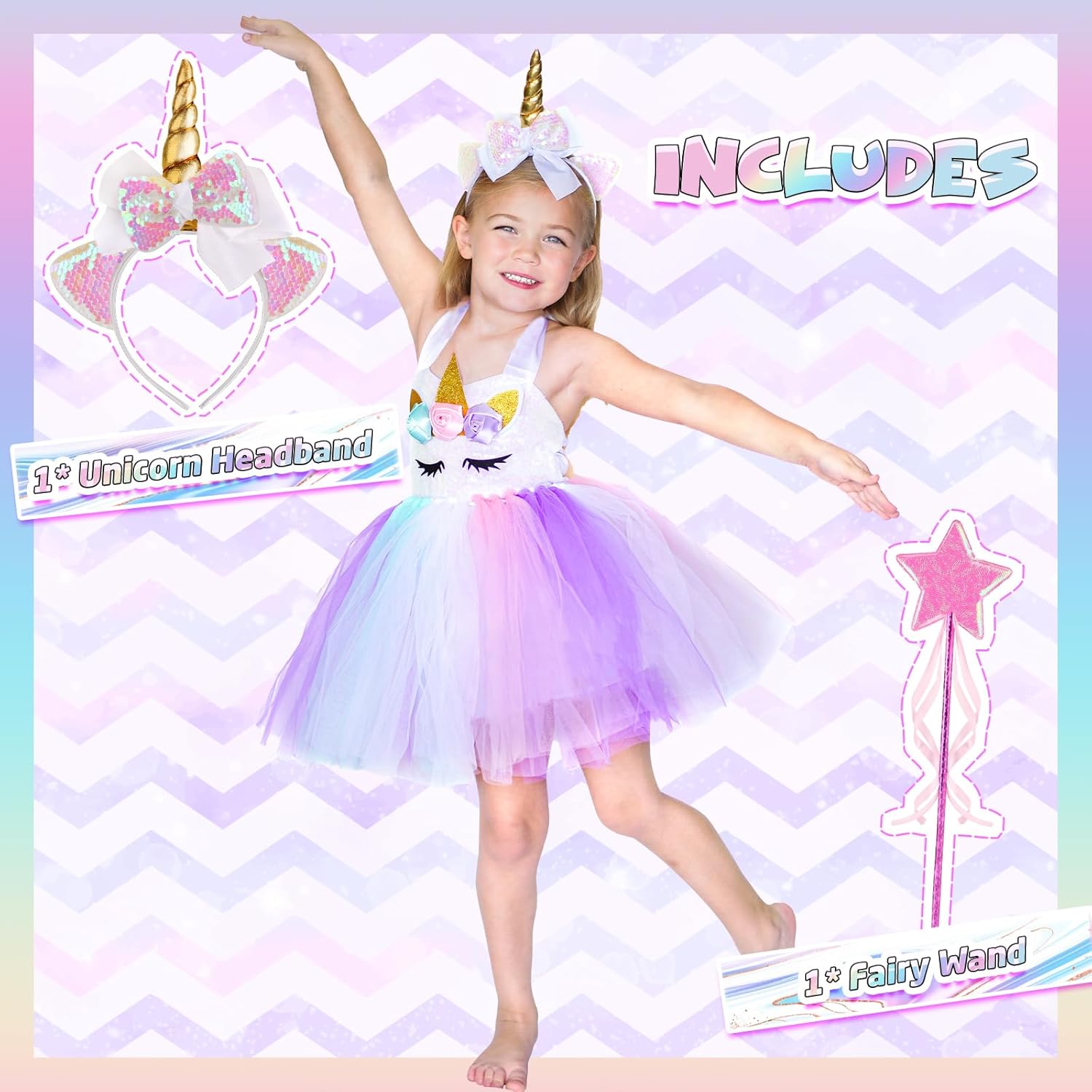 GIFTINBOX Unicorn Princess Dress for Girls