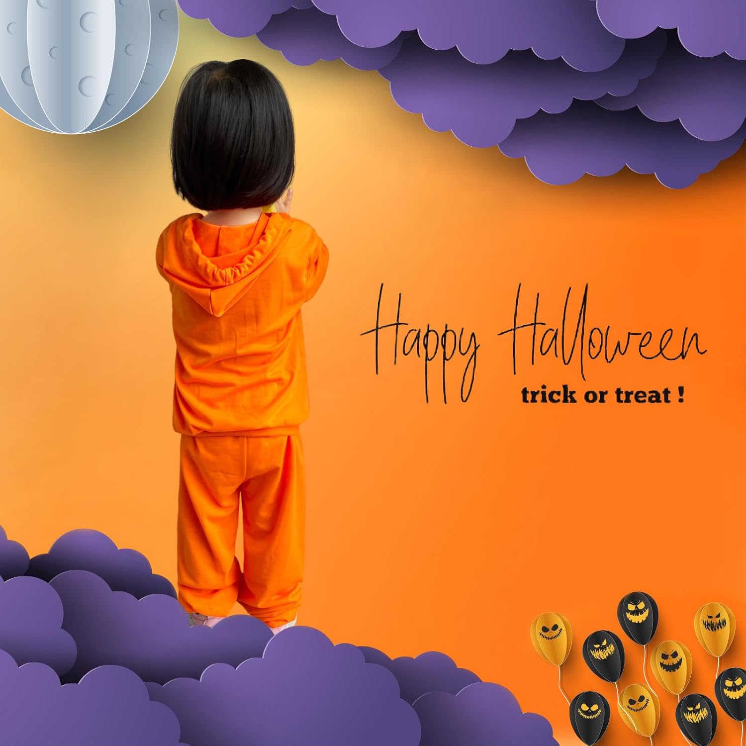Mustache Eyebrow Halloween Costume for Kids Jolly Mustache Sweatsuit Party Accessory