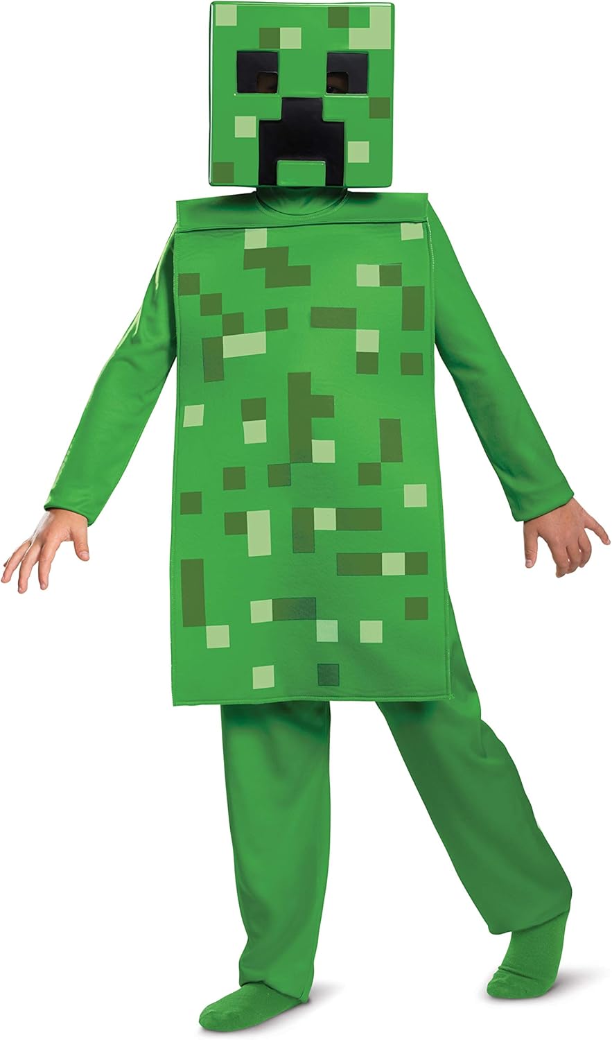 One-Cut Minecraft Creeper Costume for Boys