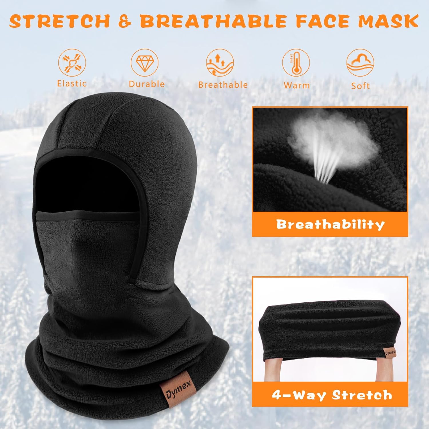 Warm Windproof Ski Mask for Kids Dymex Balaclava